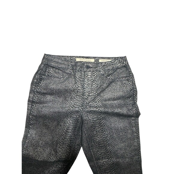 Jones New York Jeans Lexington Straight Black Gray Snakeskin Pattern Size 8 EUC - Picture 3 of 8